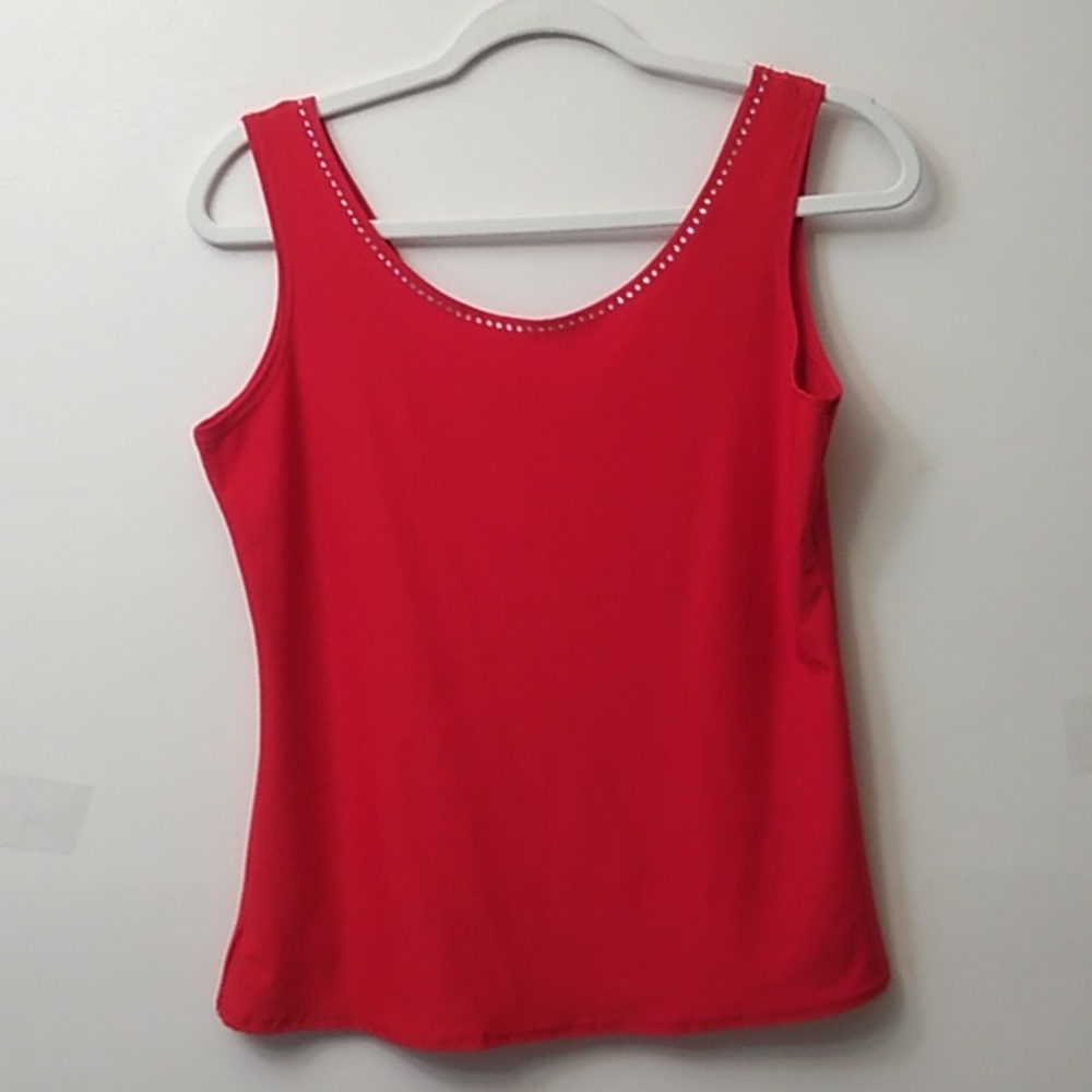 Kleids Rhinestone Tank Top, Red, L